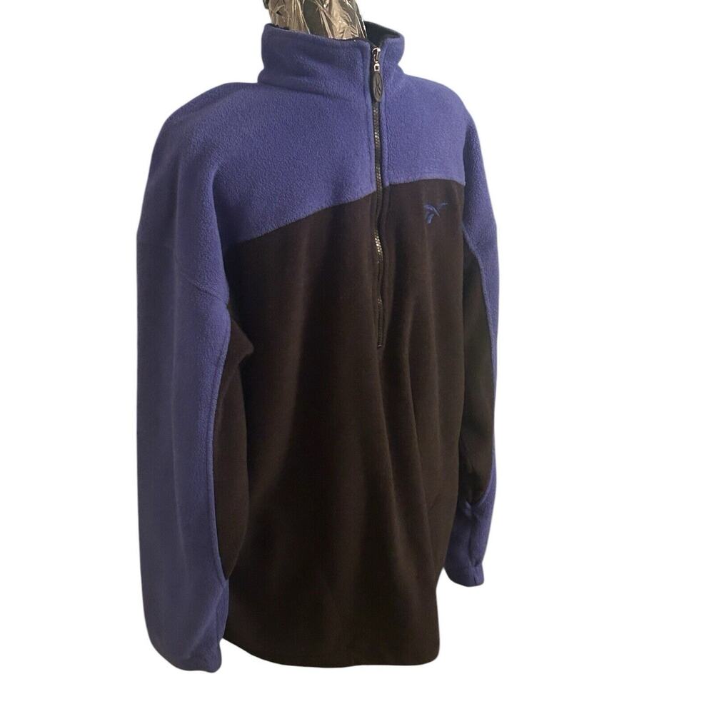 Reebok Half Zip Jacket Men's Medium Black And Blue. Oversized Med See Dimensions - Picture 2 of 5
